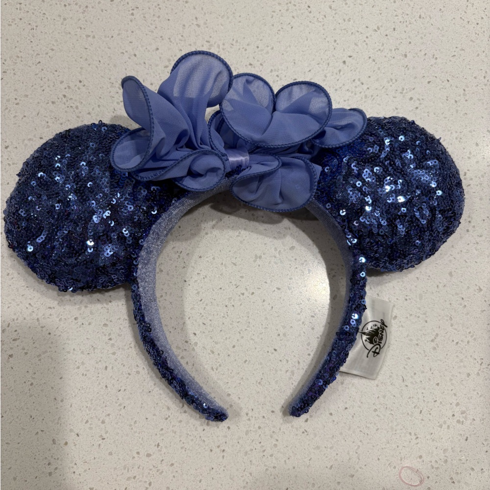 Blue Sequin Mouse Ears Headband